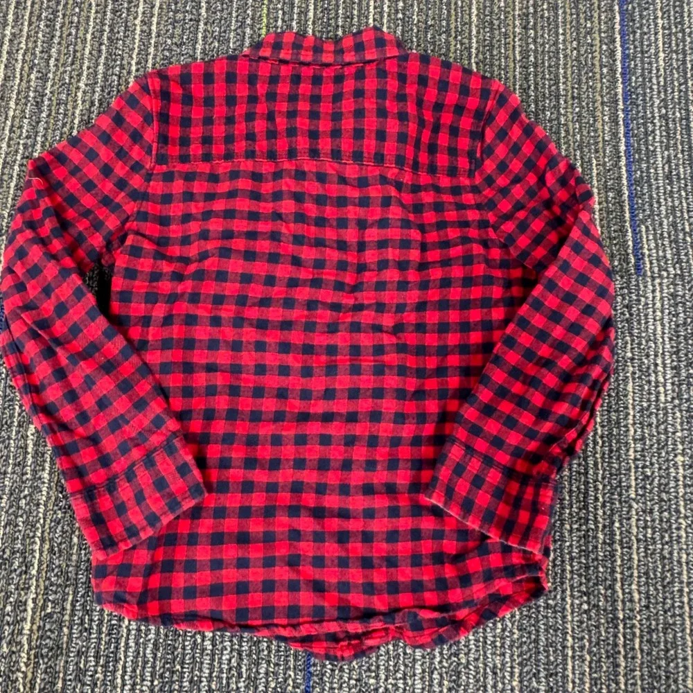 OshKosh B'gosh Flannel Shirt Toddler 5T Red Black Excellent Buffalo Plaid Button